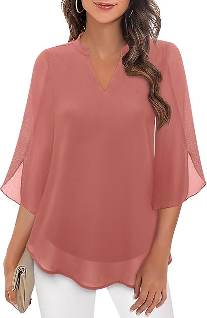 Elegante Damenbluse mit 3/4 Ärmeln