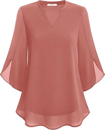 Elegante Damenbluse mit 3/4 Ärmeln