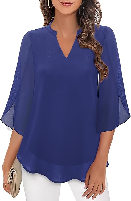 Elegante Damenbluse mit 3/4 Ärmeln