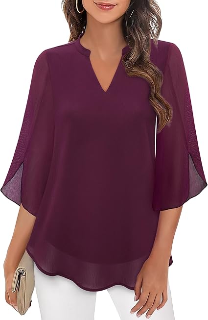 Elegante Damenbluse mit 3/4 Ärmeln