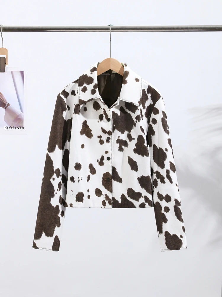 Elegante giacca da donna con motivo a mucca
