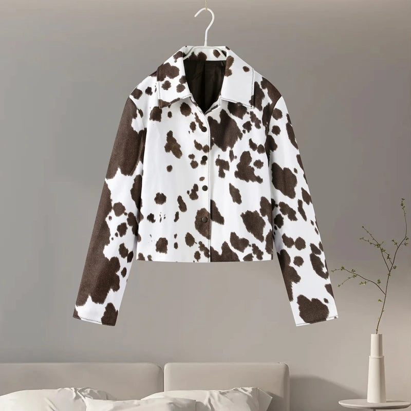 Elegante giacca da donna con motivo a mucca