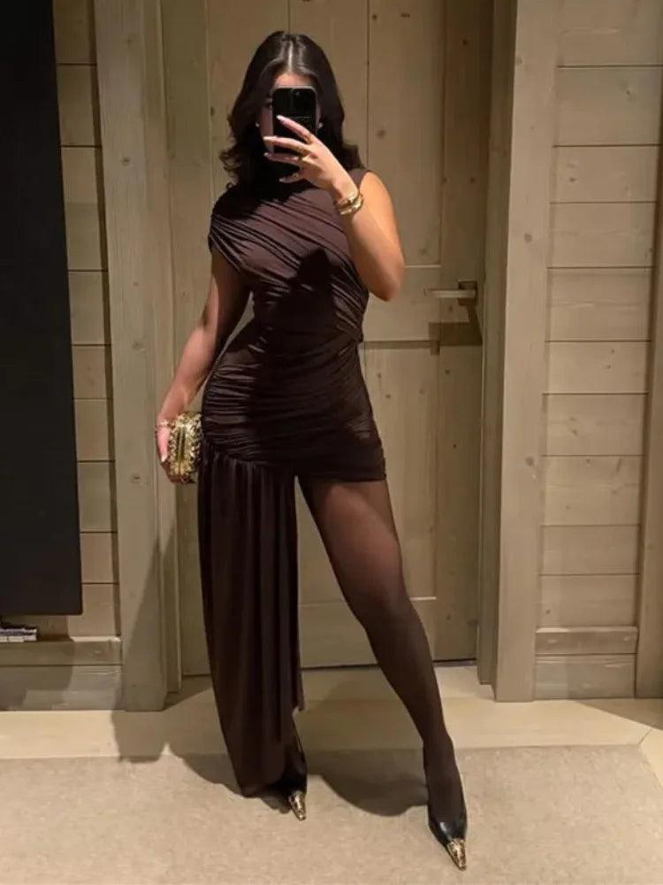 Elegant one-shoulder summer dress