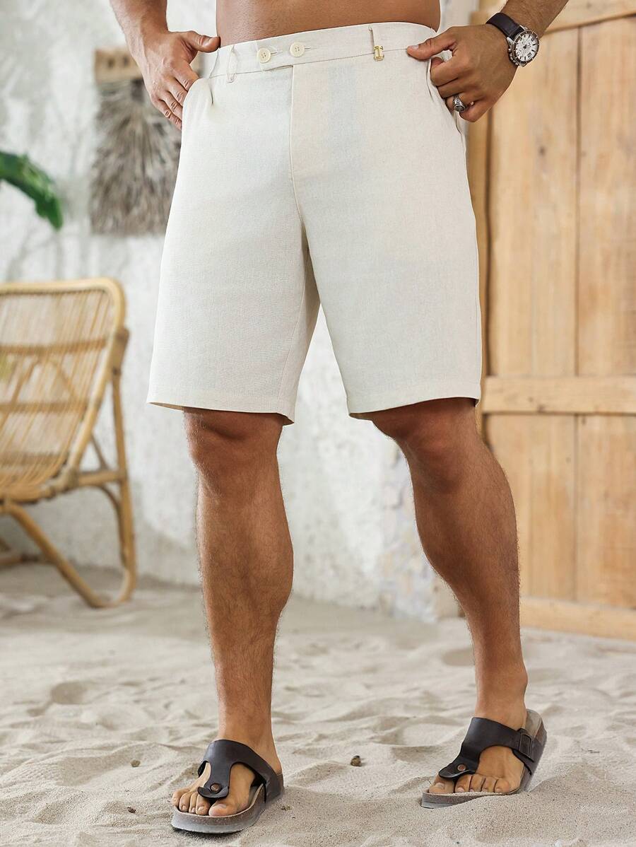 Eleganta linne shorts för herrar