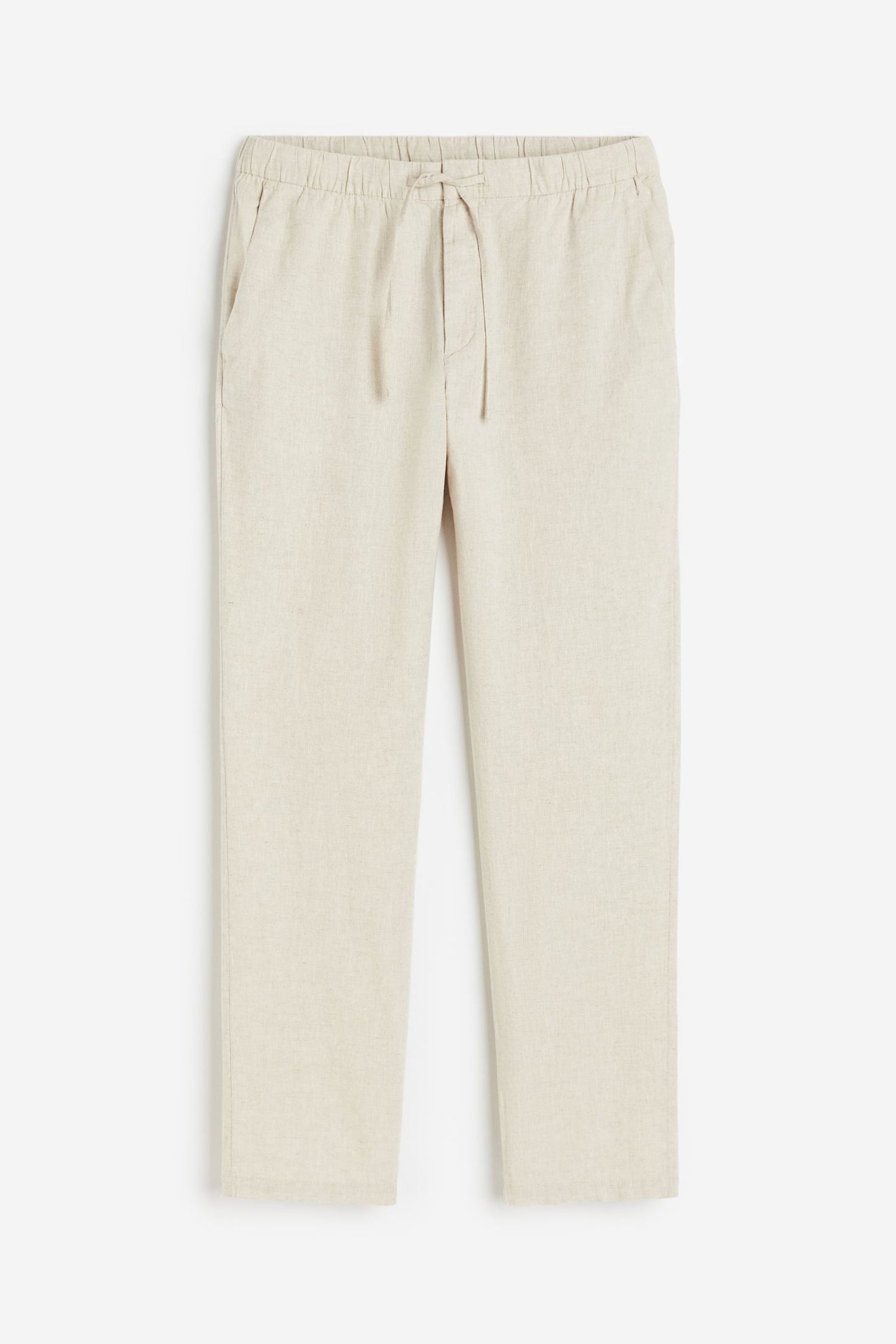 Elegante Leinenhose mit elastischem Bund und seitlichen Taschen