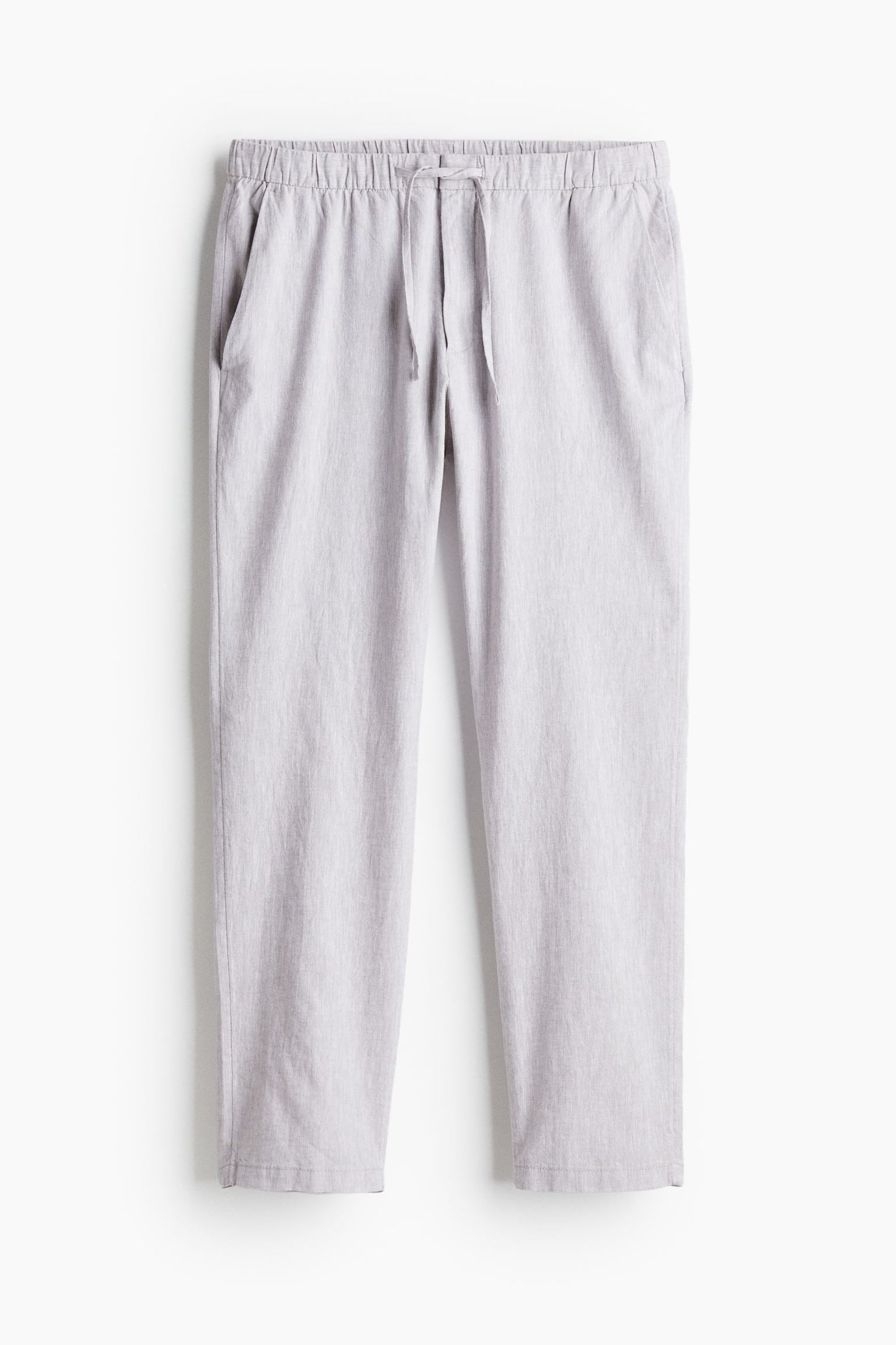 Elegante Leinenhose mit elastischem Bund und seitlichen Taschen