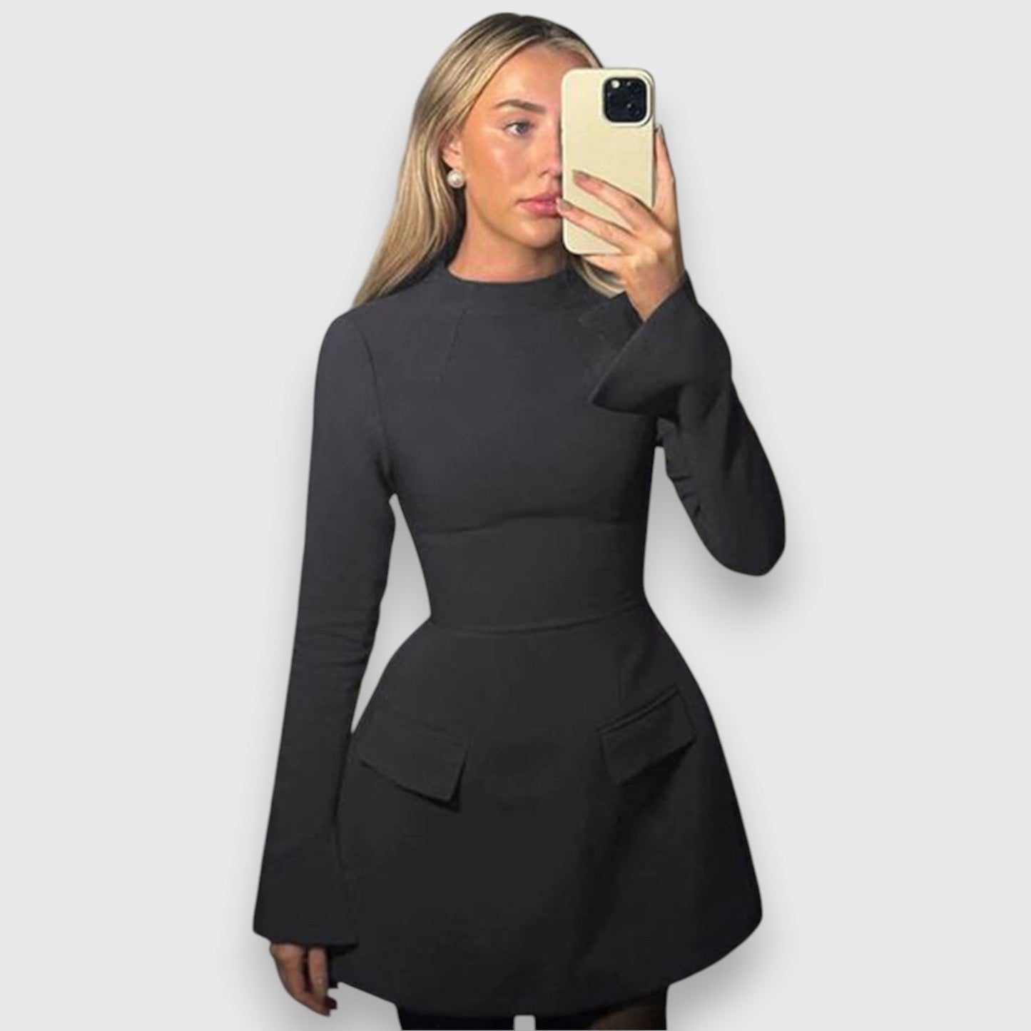 Elegant mini dress without back