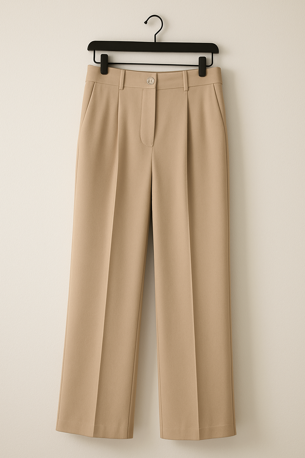 Elegant fabric trousers with pleats and wide leg