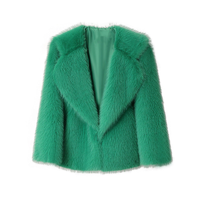 Elegante Weiße Kunstpelzjacke mit Langen Ärmeln