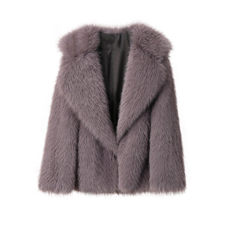 Elegante Weiße Kunstpelzjacke mit Langen Ärmeln