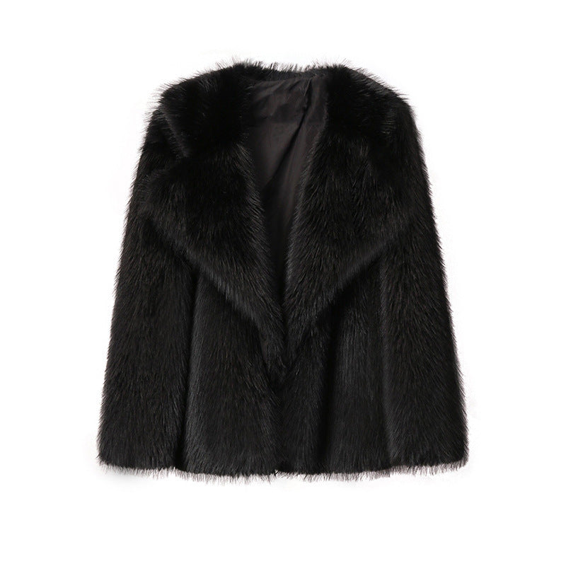 Elegante Weiße Kunstpelzjacke mit Langen Ärmeln
