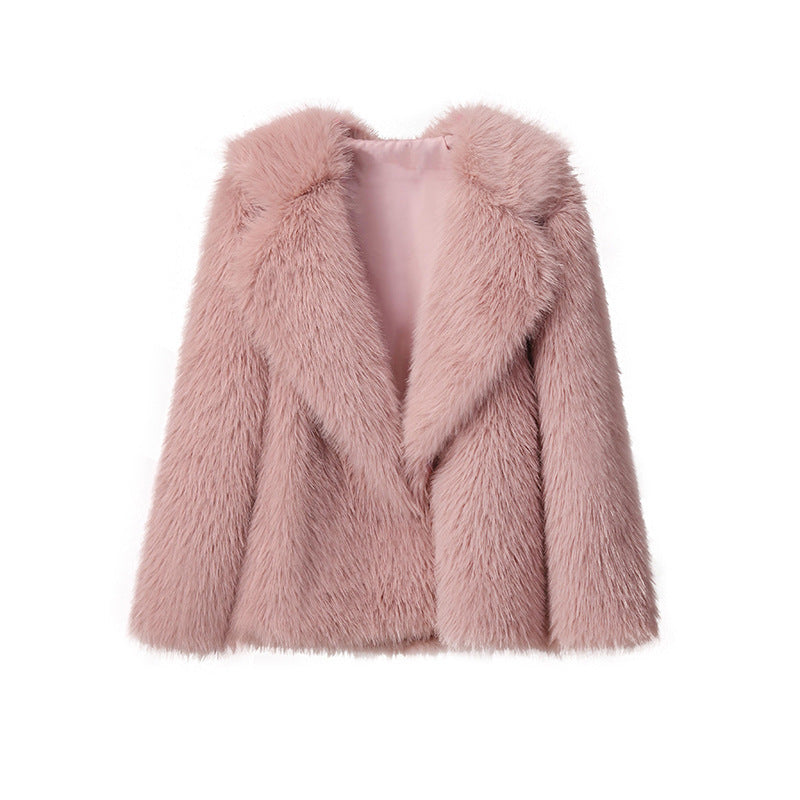 Elegante Weiße Kunstpelzjacke mit Langen Ärmeln