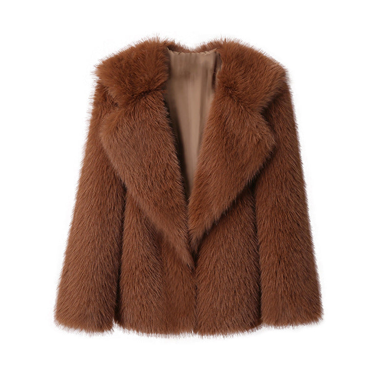 Elegante Weiße Kunstpelzjacke mit Langen Ärmeln