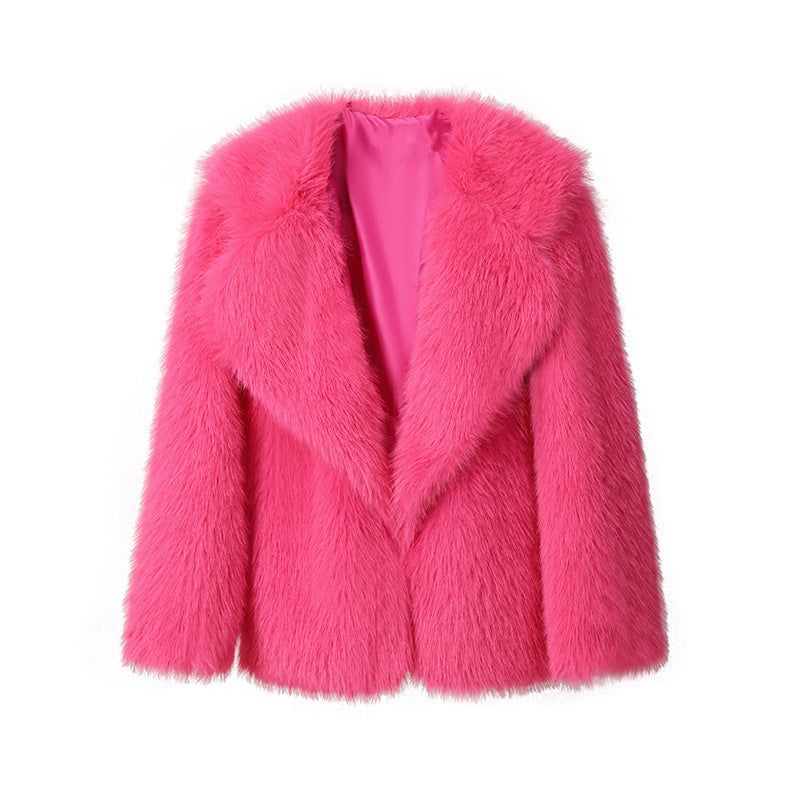 Elegante Weiße Kunstpelzjacke mit Langen Ärmeln