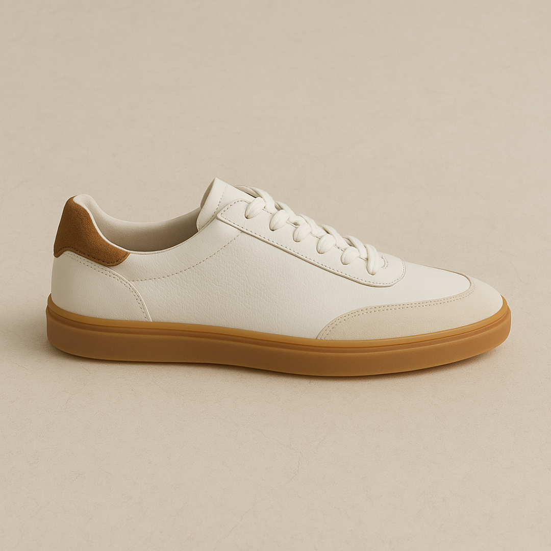 Elegante Weiße Leder Sneakers Herren