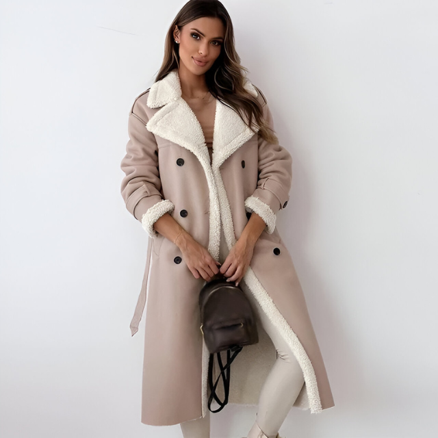 Elegante Winterjacke aus PU-Leder mit Fleecefutter