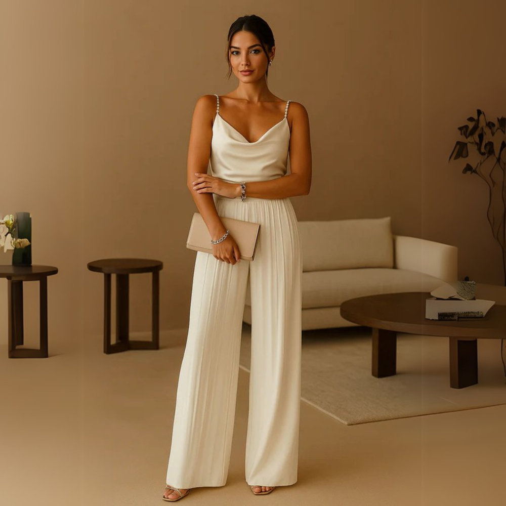 Elegante tuta da donna con gamba larga