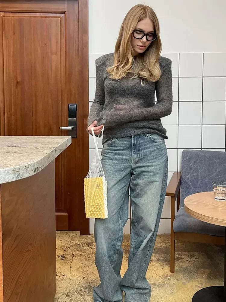 Eleganter Damenpullover mit Rundhalsausschnitt