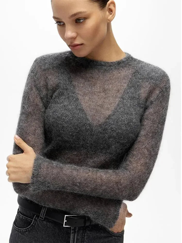 Eleganter Damenpullover mit Rundhalsausschnitt