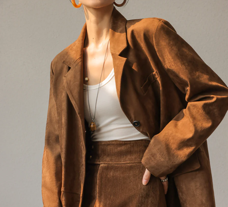 Eleganter Suède Blazer für Damen