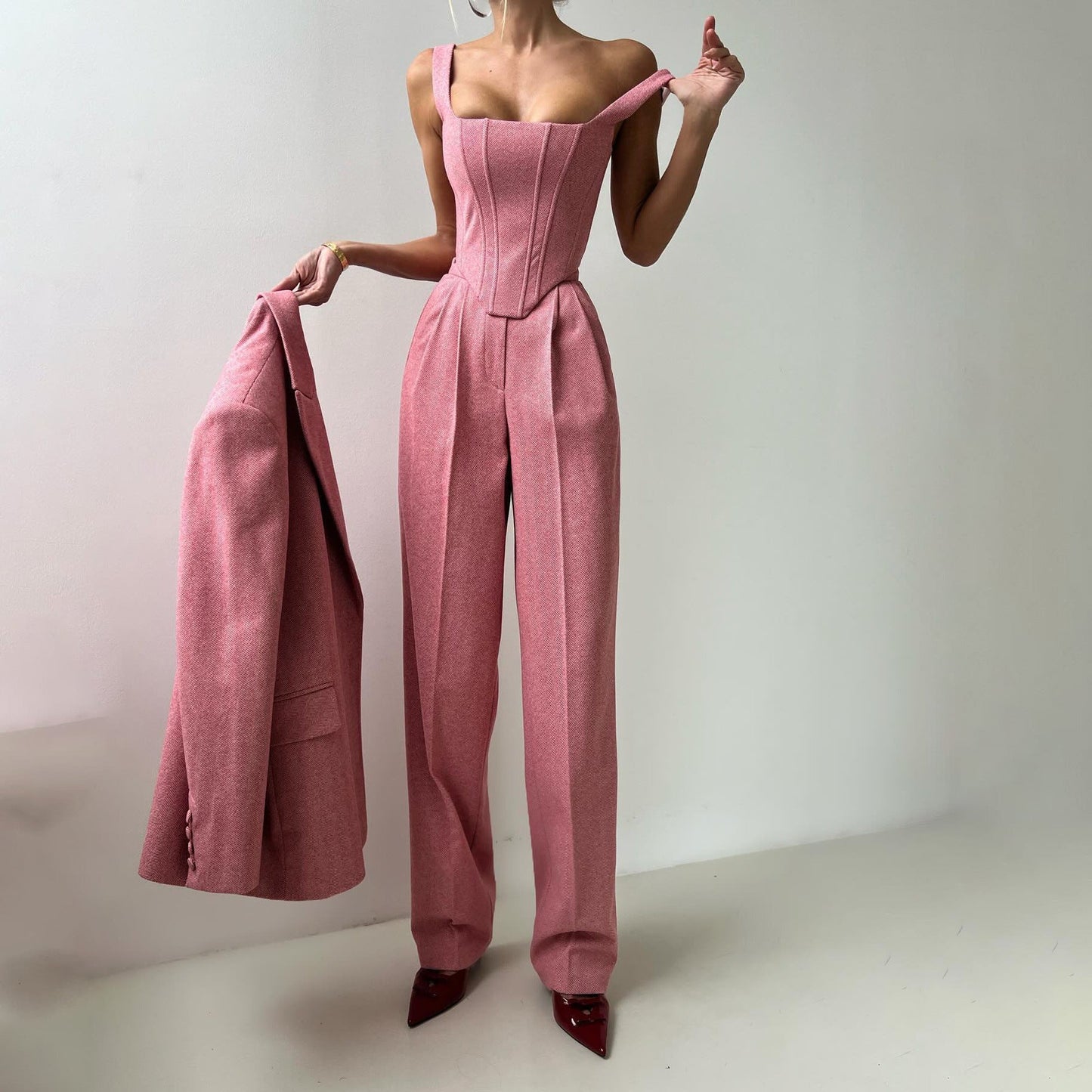 Elegantes 3-teiliges Set mit Blazer und Hosen