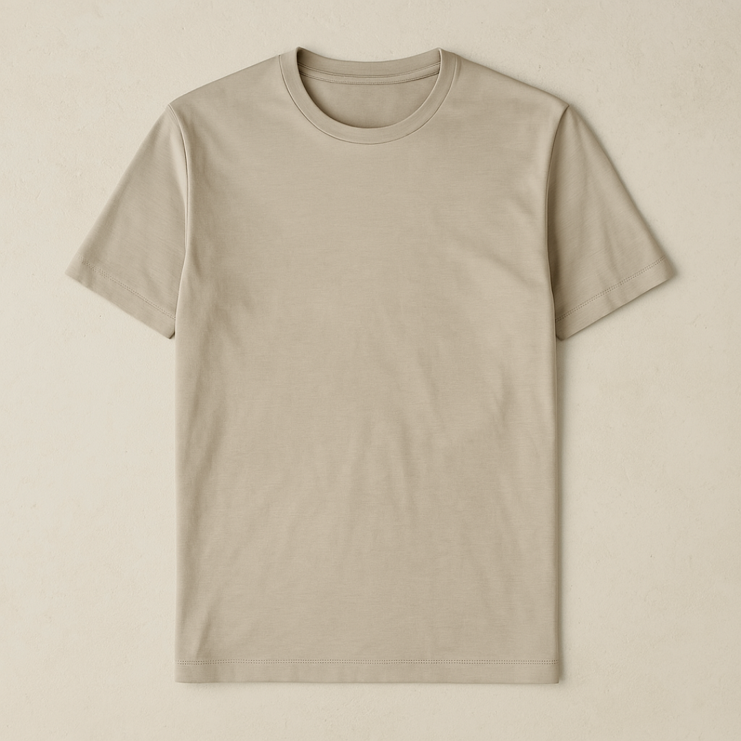 Elegantes Baumwollmischung Crewneck T-Shirt
