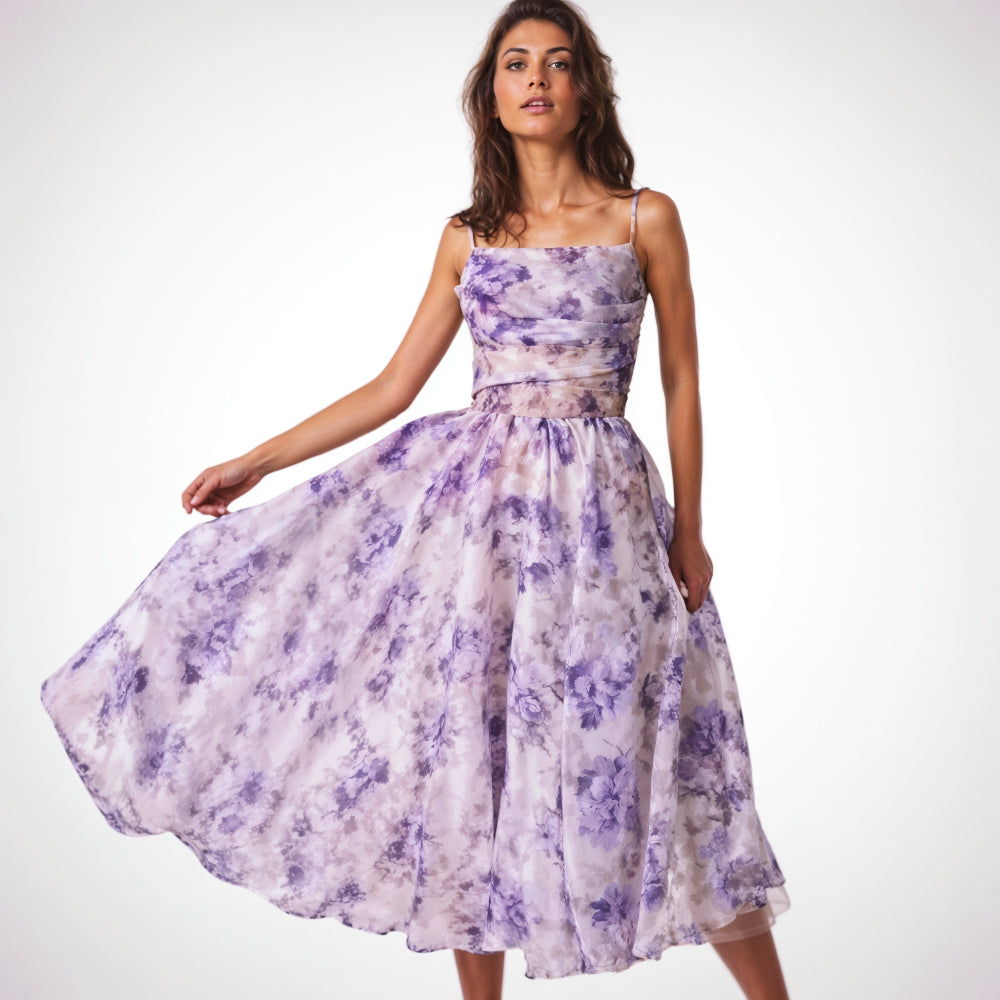 Elegante abito midi floreale per donna