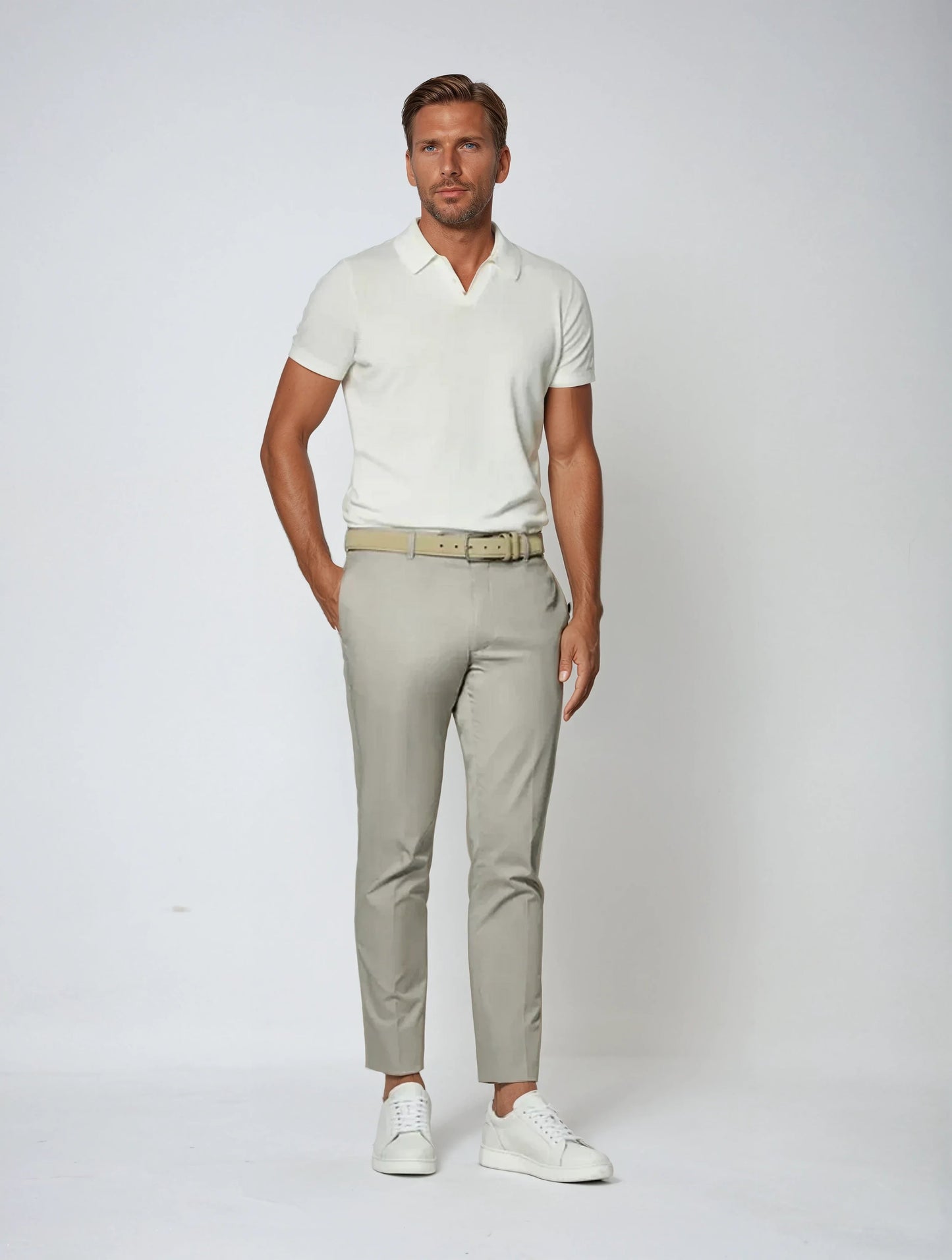 Elegantes Buttonloses Poloshirt aus Hochwertiger Baumwolle
