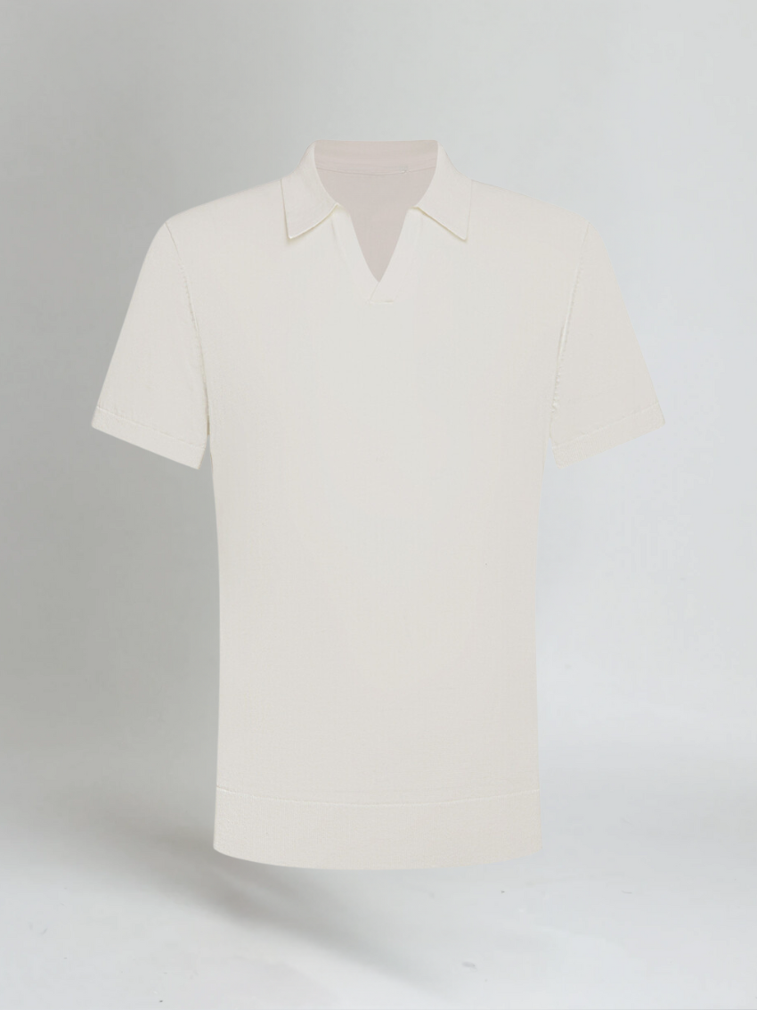 Elegantes Buttonloses Poloshirt aus Hochwertiger Baumwolle