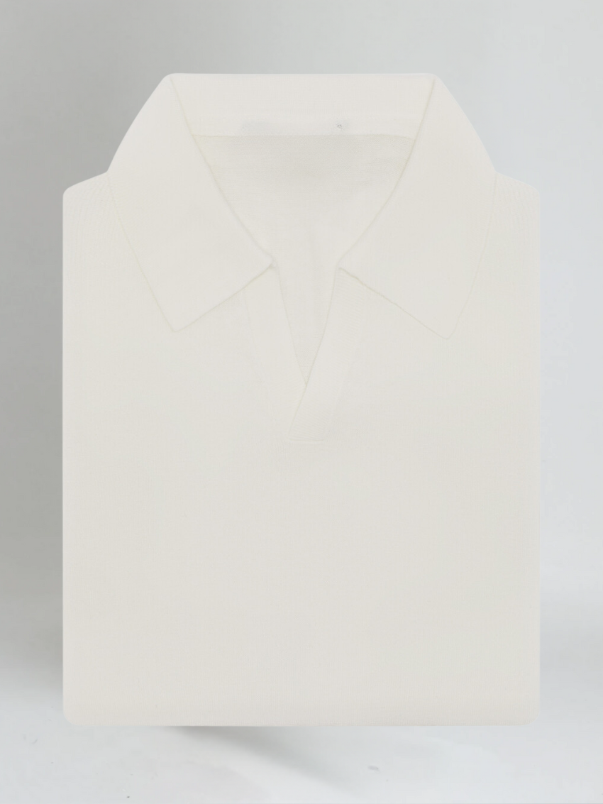 Elegantes Buttonloses Poloshirt aus Hochwertiger Baumwolle