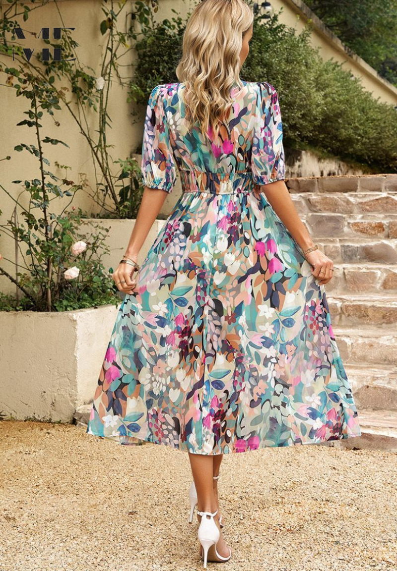 Elegant women's dress with tummy control