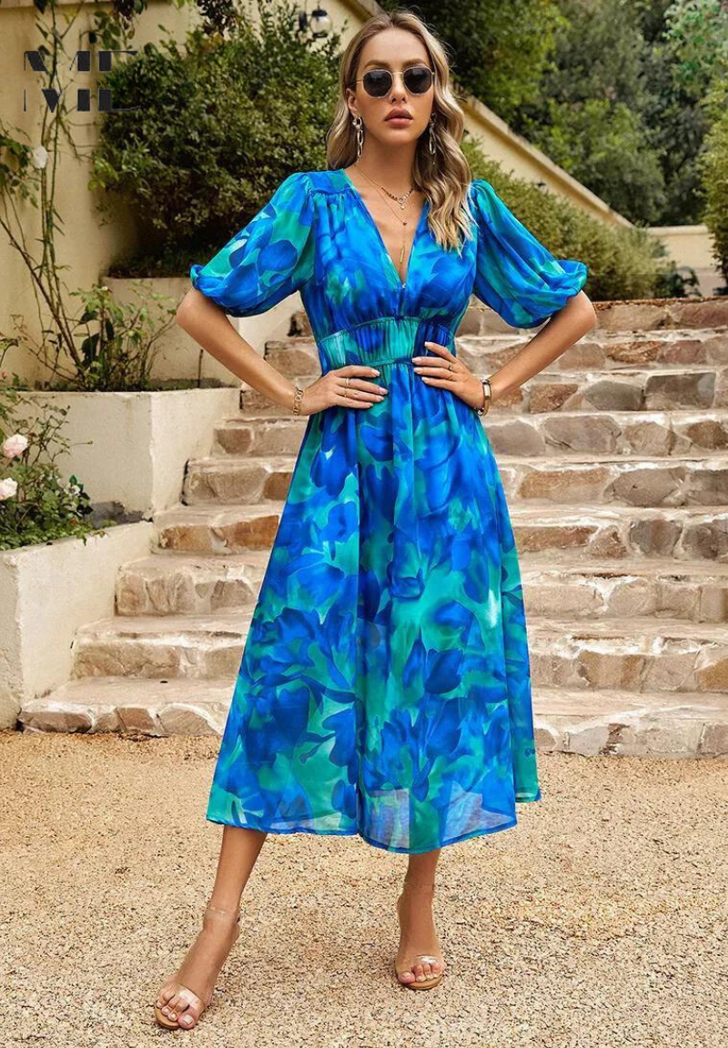 Elegant women's dress with tummy control