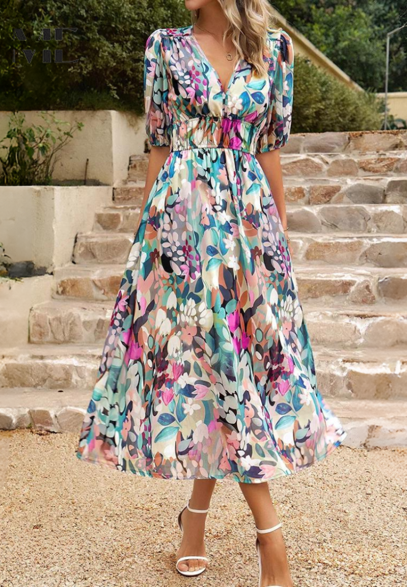 Elegant women's dress with tummy control
