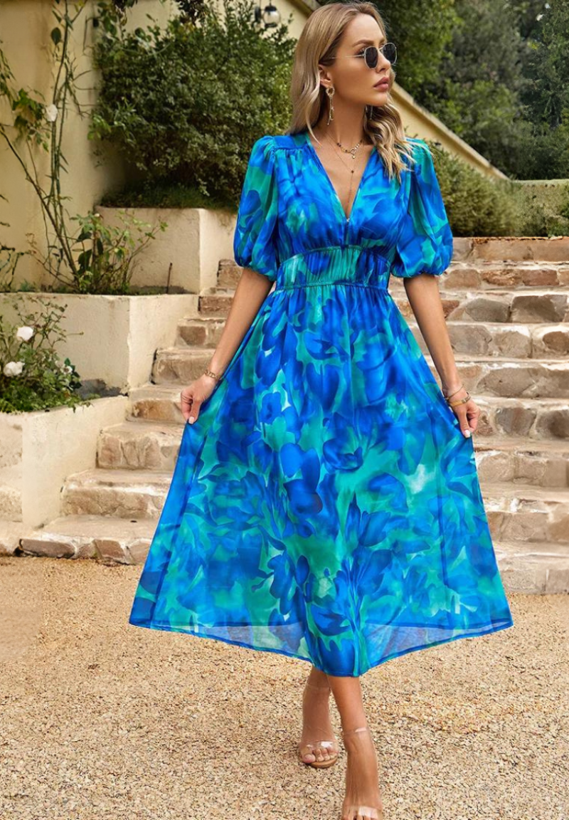 Elegant women's dress with tummy control