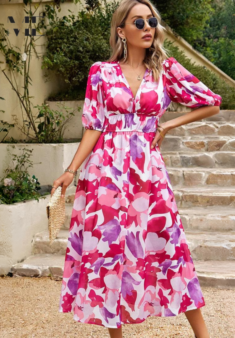 Elegant women's dress with tummy control