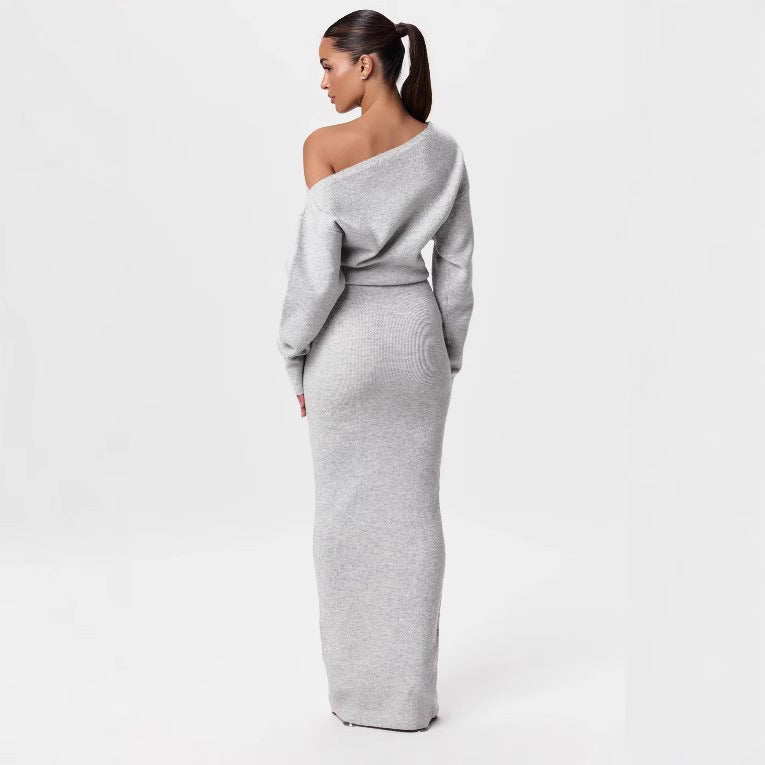Elegant women's dress with long sleeves