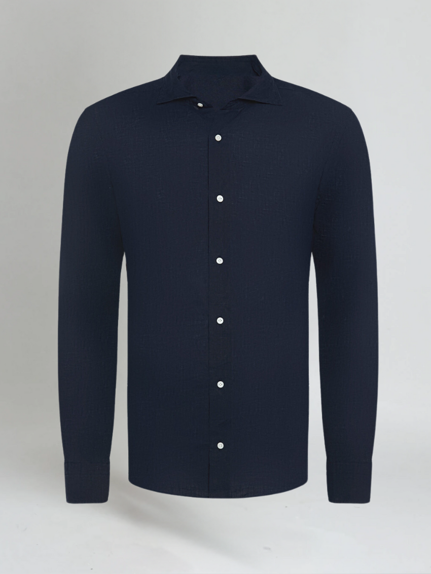 Elegantes Herrenhemd aus Leinen in Navy