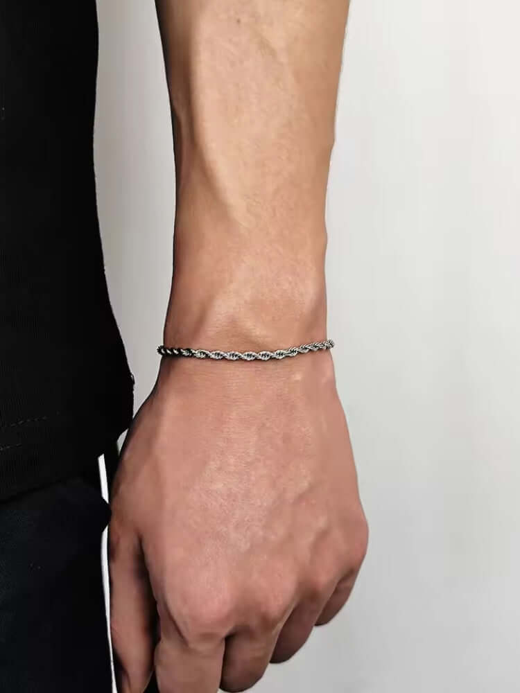 Elegantes Seilarmband aus strapazierfähigem Metall für Herren