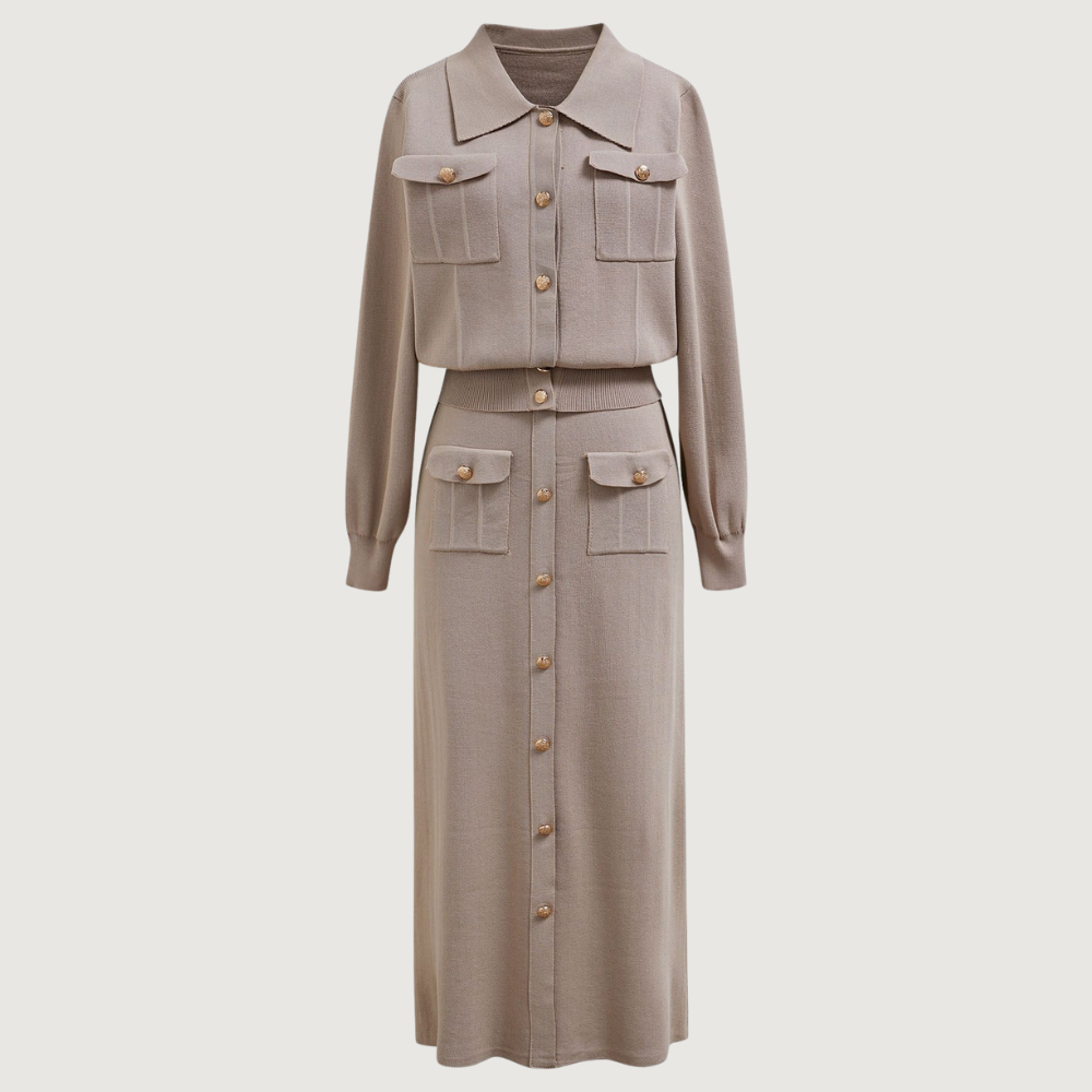Elegantes Strick-Zweiteiler Set