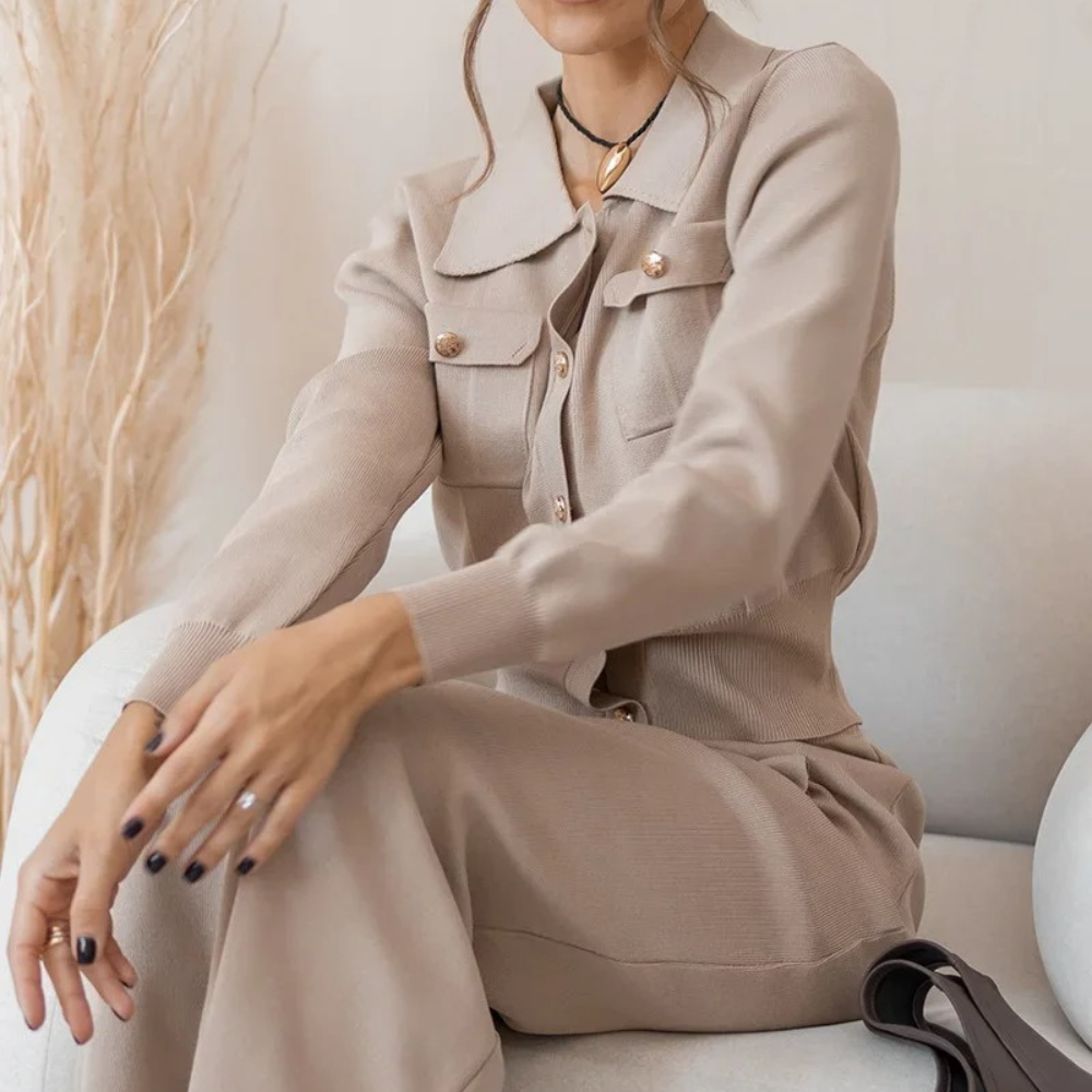 Elegantes Strick-Zweiteiler Set