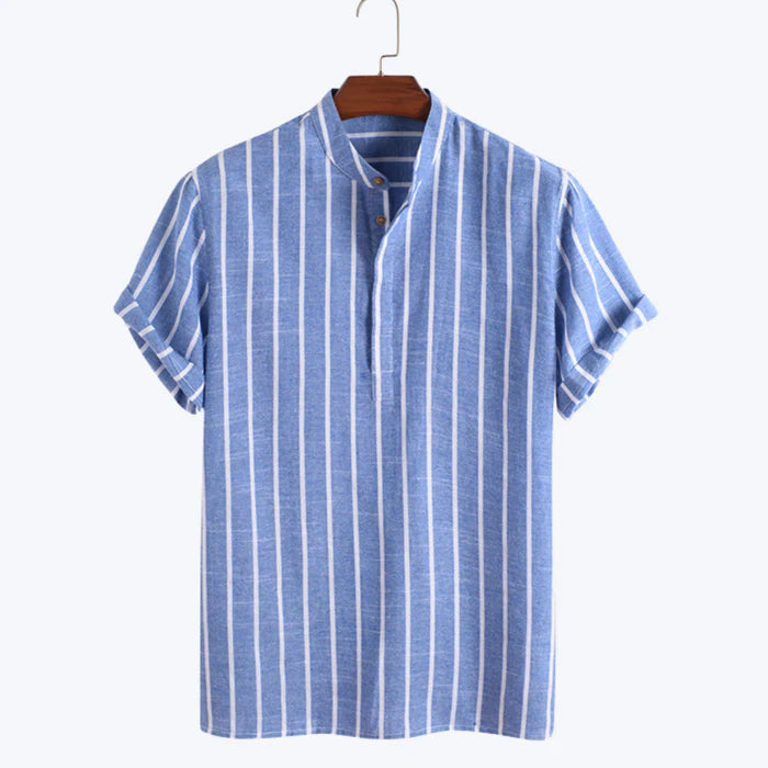 Entspanntes Leinen Set mit Polo und verstellbaren Hosen für Freizeit und Zuhause