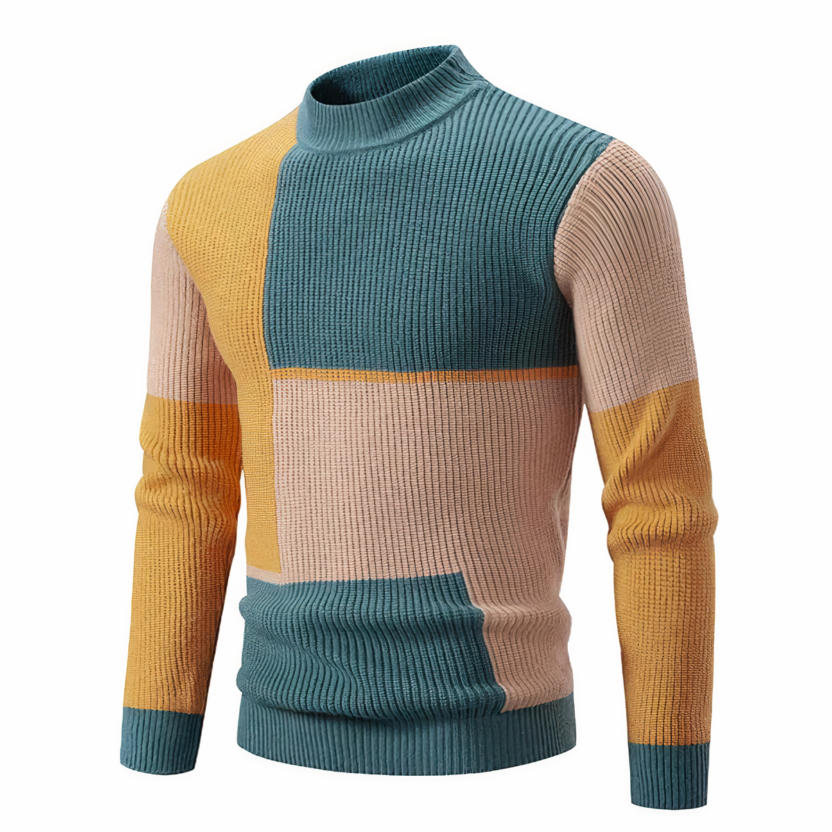 Tinku | Stilvoll Patchwork Strickpullover für Männer