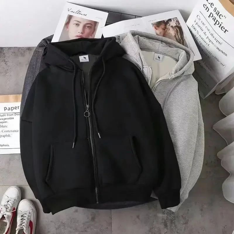 Fleecegefütterte Cardigan mit Kapuze