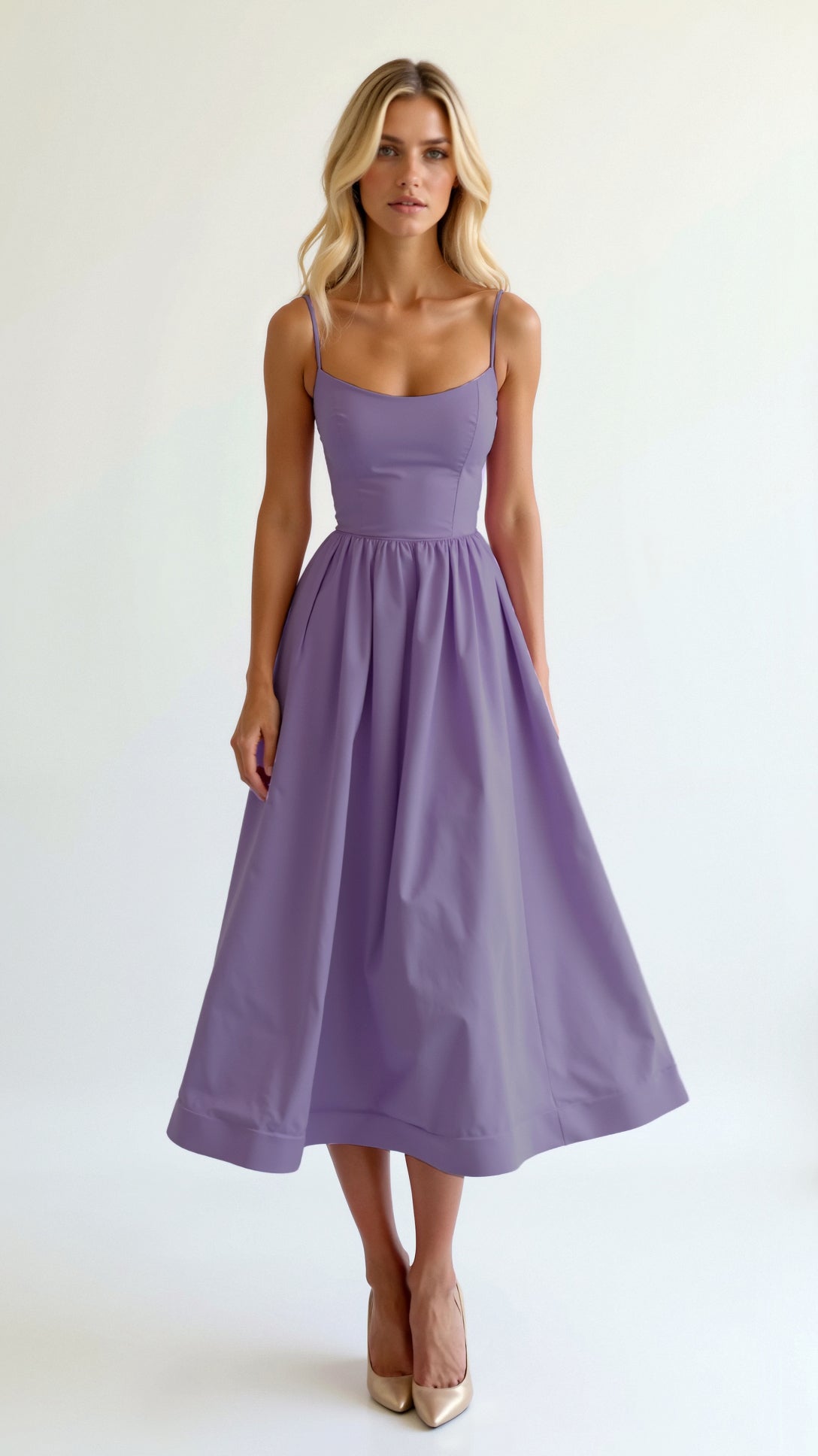 Abito midi fluido da donna
