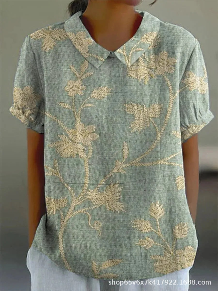 Variant image for Flora | Damen Bluse mit Blumendruck für Frauen, Lockerer Schnitt, Leichter Stoff-1