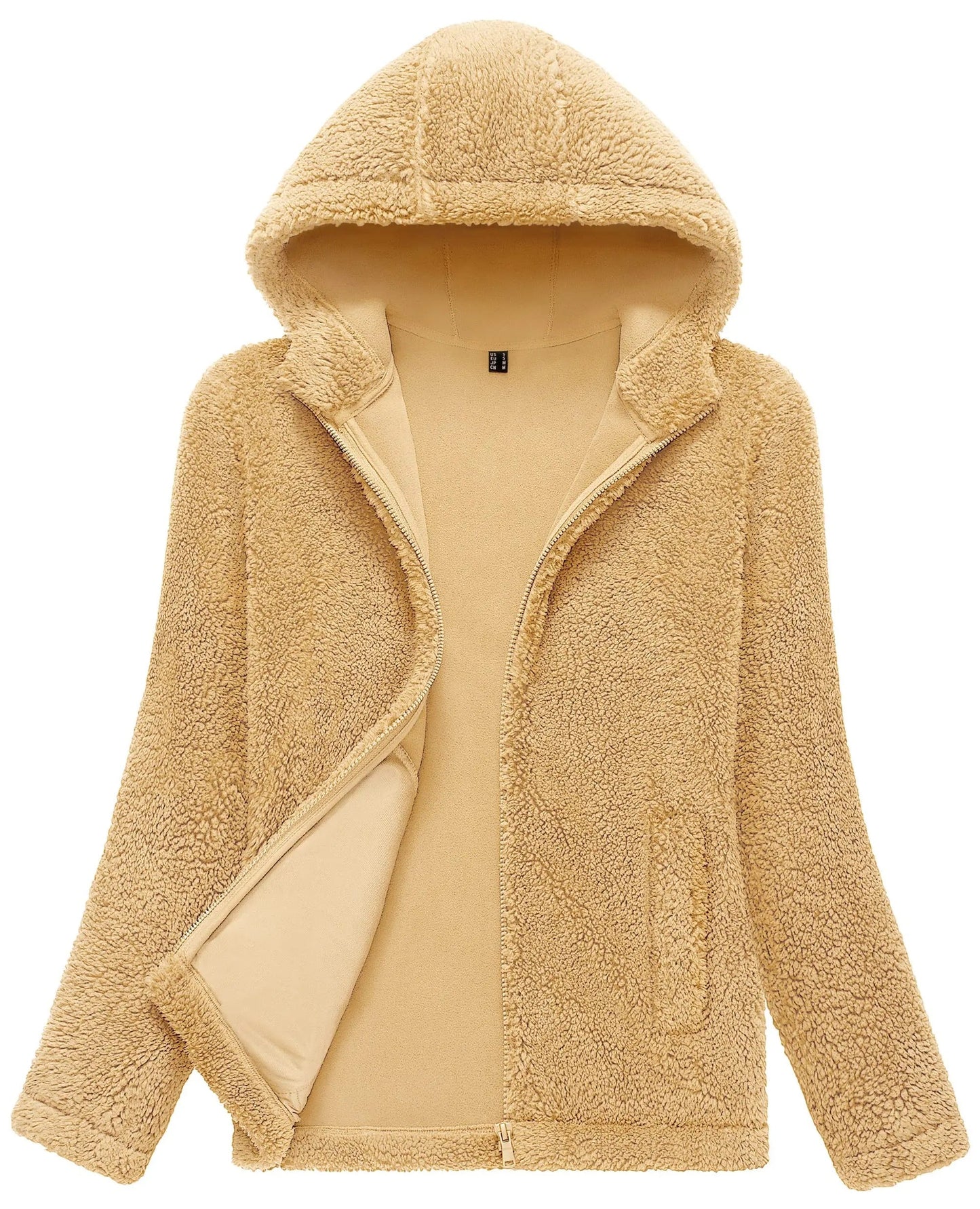 Fluffy Fleecejacke für Frauen mit Kapuze