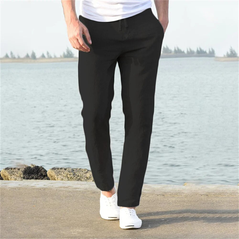 Variant image for Max | Herren Leinenhose mit Kordelzug für Bequemlichkeit und Stil-11