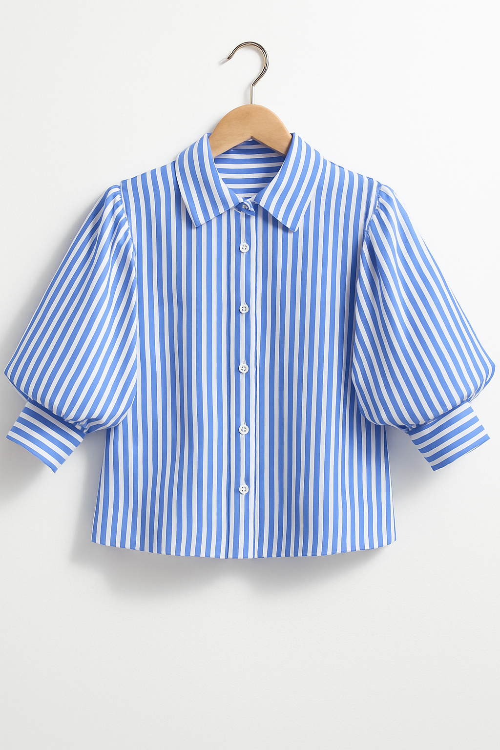 Gestreifte Bluse mit Puffärmeln
