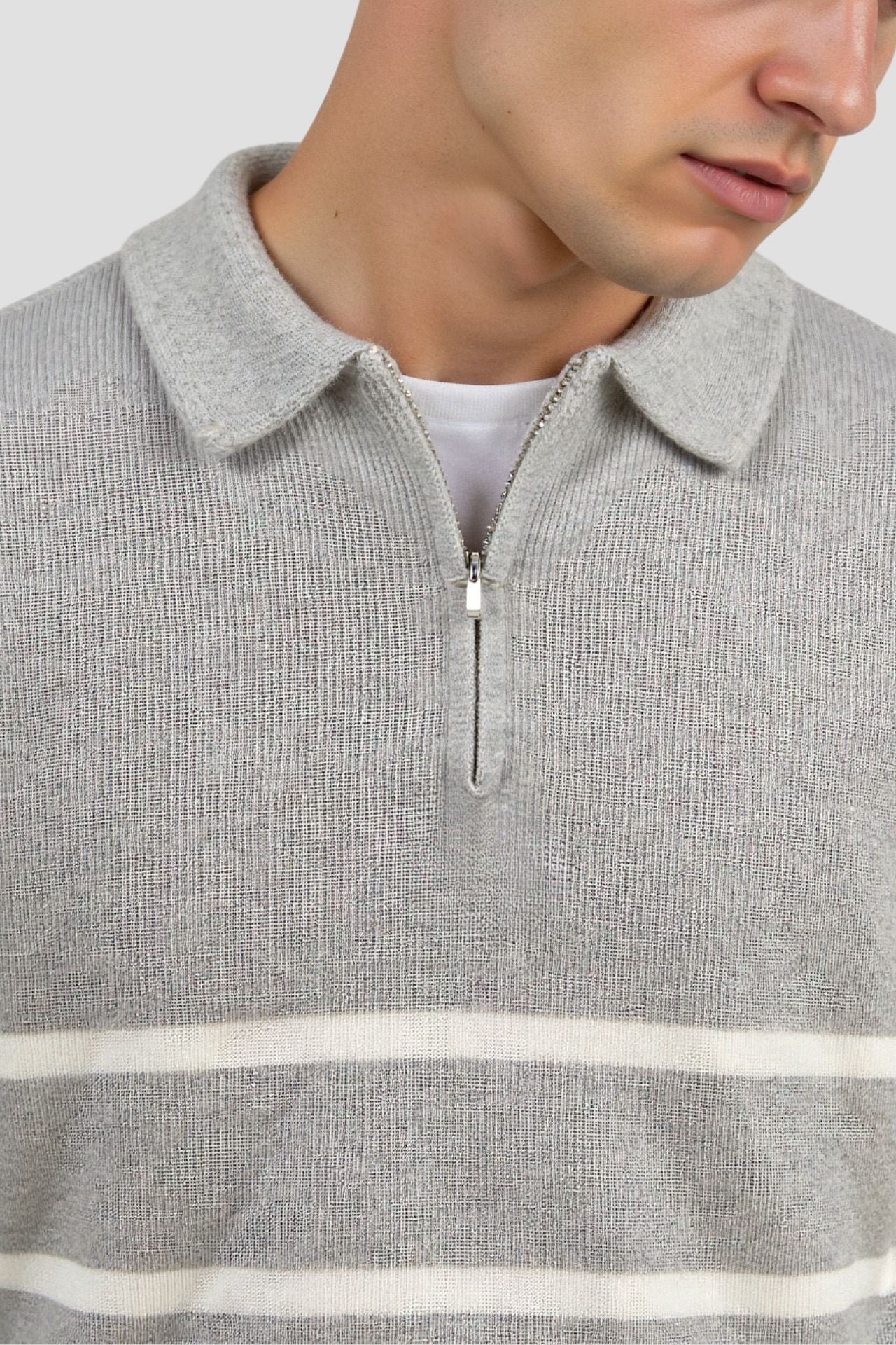 Gestreifter Zip-Pullover für Herren