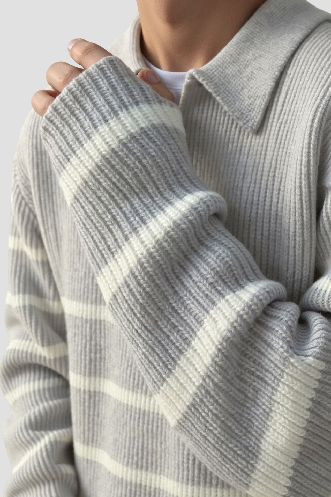 Gestreifter Zip-Pullover für Herren